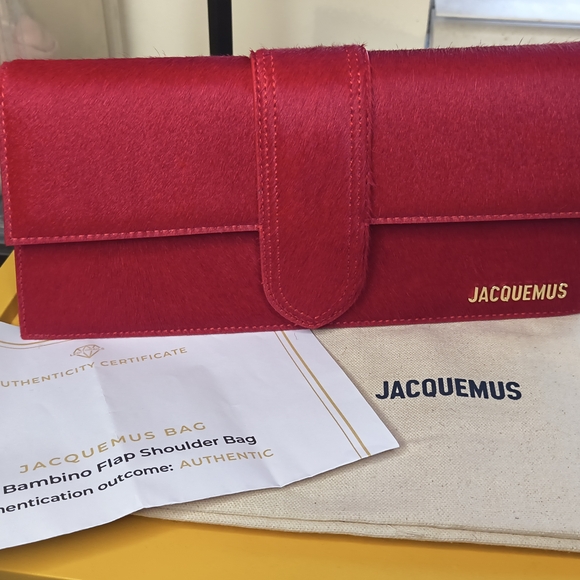 Jacquemus Handbags - Jacquemus Le Bambino Pony Hair Flap Bag – Red | Authenticated